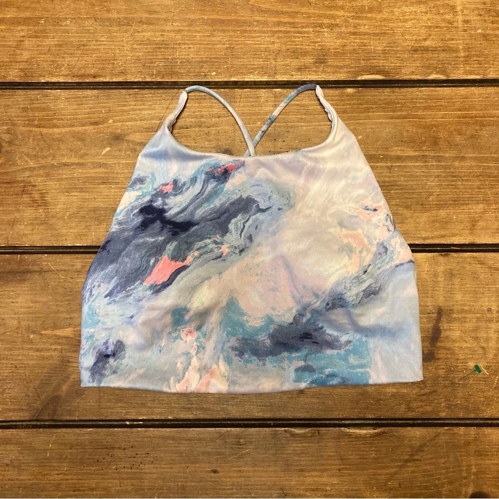 Victoria’s Secret High Neck Lounge Bralette Racerback Large Pink Blue Tie Dye